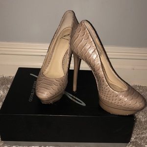 Brian Atwood pink nude heels